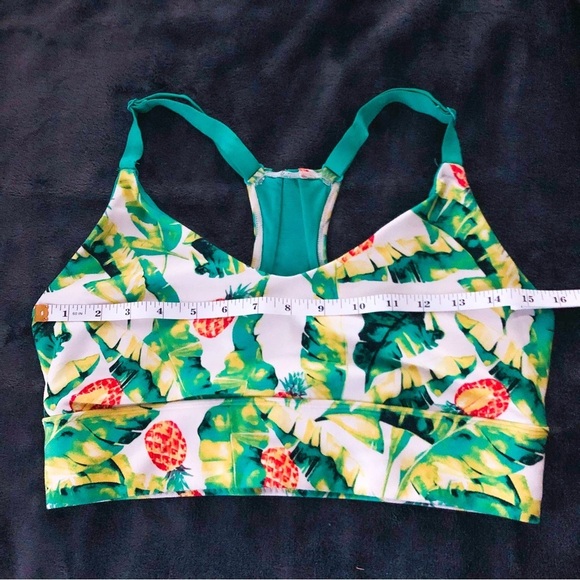 Wildfox Sweat Green Yellow Palms and Pina Sports Bra Size Large - Picture 6 of 8